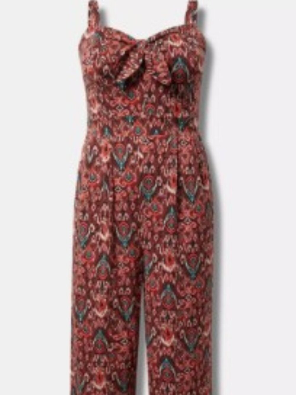 Torrid Tie‑Front Culotte Jumpsuit — SKU 17647220 (Size 3 — Ikat)